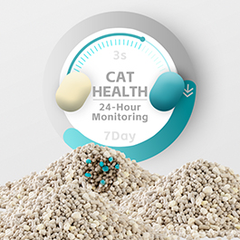 YUTOECOPET health monitoring cat litter provides 24-hour cat’s urine or stool monitoring for up to 7 days.